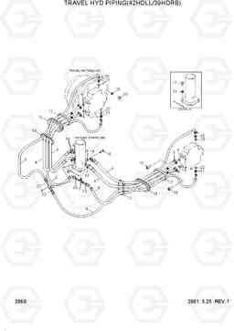 2060 TRAVEL HYD PIPING(42HDLL/39HDRB) 42HDLL/39HDRB, Hyundai