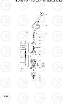 2111 REMOTE CONTROL LEVER-RH(42HDLL/39HDRB) 42HDLL/39HDRB, Hyundai