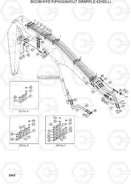 2460 BOOM HYD PIPE(W/OUT GRAPPLE,42HDLL) 42HDLL/39HDRB, Hyundai