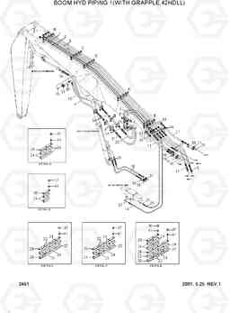 2461 BOOM HYD PIPING 1(WITH GRAPPLE,42HDLL) 42HDLL/39HDRB, Hyundai