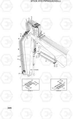 2480 STICK HYD PIPING 1(42HDLL) 42HDLL/39HDRB, Hyundai