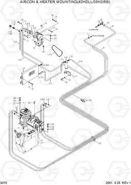 3070 AIRCON & HEATER MOUNTING(42HDLL/39HDRB) 42HDLL/39HDRB, Hyundai