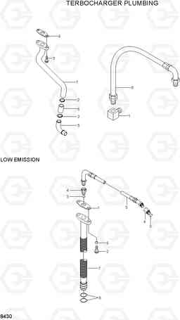 8430 TURBOCHARGER PLUMBING 42HDLL/39HDRB, Hyundai