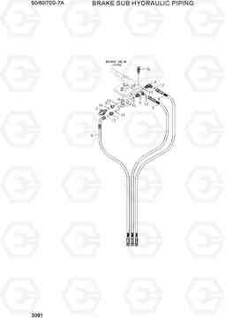 3081 BRAKE SUB HYDRAULIC PIPING 50/60/70D-7A, Hyundai