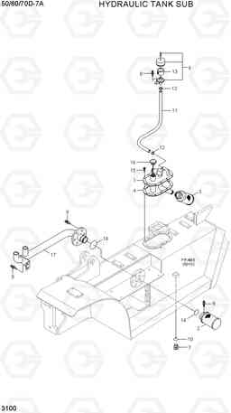 3100 HYDRAULIC OIL TANK SUB 50/60/70D-7A, Hyundai
