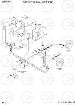 3110 CAB TILT HYDRAULIC PIPING 50/60/70D-7A, Hyundai