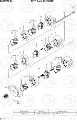 3A10 HYDRAULIC PUMP 50/60/70D-7A, Hyundai