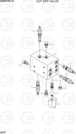 3A70 CUT OFF VALVE 50/60/70D-7A, Hyundai