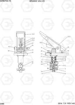 3A80 BRAKE VALVE 50/60/70D-7A, Hyundai