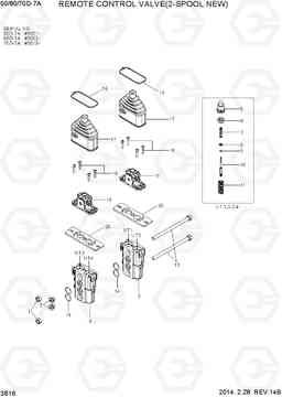 3B16 REMOTE CONTROL VALVE(2-SPOOL,NEW) 50/60/70D-7A, Hyundai