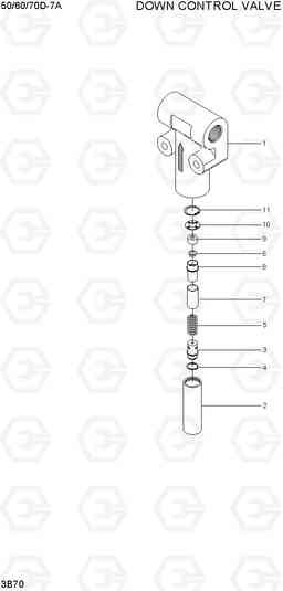 3B70 DOWN CONTROL VALVE 50/60/70D-7A, Hyundai