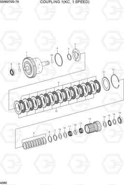 4060 COUPLING 1(KC, 1 SPEED) 50/60/70D-7A, Hyundai