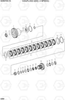 4080 COUPLING 3(KD, 2 SPEED) 50/60/70D-7A, Hyundai
