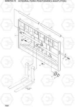 7051 INTEGRAL FORK POSITIONER(V-MAST,5TON) 50/60/70D-7A, Hyundai