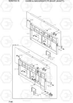 7160 CARR & BACKREST(TF-MAST,SHAFT) 50/60/70D-7A, Hyundai