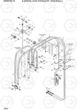 7210 4-SPOOL HYD PIPING(TF, INTERNAL) 50/60/70D-7A, Hyundai