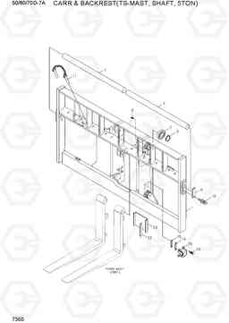 7350 CARRIAGE & BACKREST(TS-MAST,5TON) 50/60/70D-7A, Hyundai