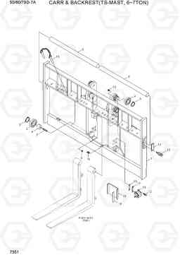 7351 CARR & BACKREST(TS-MAST, SHAFT, 6/7TON) 50/60/70D-7A, Hyundai