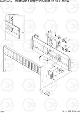 7361 CARR & BACKREST (TS-MAST,HOOK, 6/7TON) 50/60/70D-7A, Hyundai