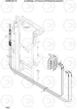 7622 4-SPOOL ATTACH PIPING(TS-MAST) 50/60/70D-7A, Hyundai