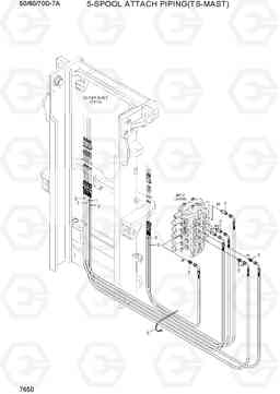 7650 5-SPOOL ATTACH PIPING(TS-MAST) 50/60/70D-7A, Hyundai