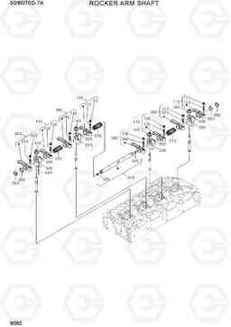 9060 ROCKER ARM SHAFT 50/60/70D-7A, Hyundai