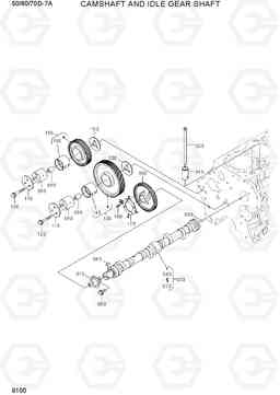 9100 CAMSHAFT AND IDLE GEAR SHAFT 50/60/70D-7A, Hyundai