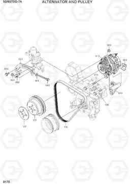 9170 ALTERNATOR AND PULLEY 50/60/70D-7A, Hyundai