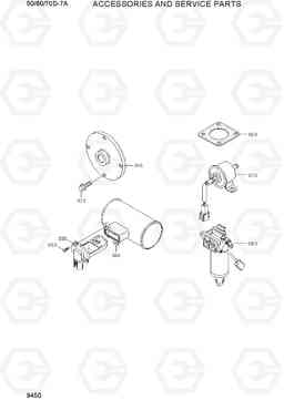 9450 ACCESSORIES AND SERVICE PARTS 50/60/70D-7A, Hyundai