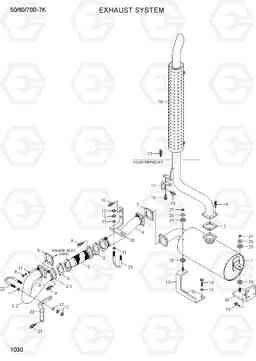 1030 EXHAUST SYSTEM (VERTICAL) 50/60/70D-7K, Hyundai