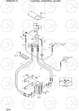 3010 2-SPOOL CONTROL LEVER 50/60/70D-7K, Hyundai