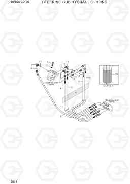 3071 STEERING SUB HYDRAULIC PIPING 50/60/70D-7K, Hyundai