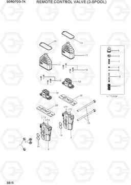 3B15 REMOTE CONTROL VALVE (2-SPOOL) 50/60/70D-7K, Hyundai