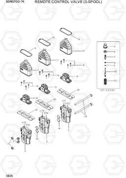 3B25 REMOTE CONTROL VALVE (3-SPOOL) 50/60/70D-7K, Hyundai