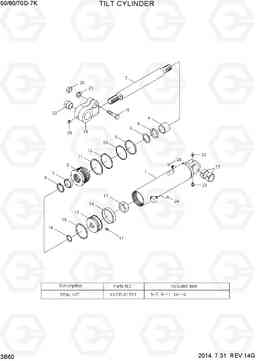 3B60 TILT CYLINDER 50/60/70D-7K, Hyundai