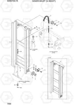 7020 INNER MAST (V-MAST) 50/60/70D-7K, Hyundai