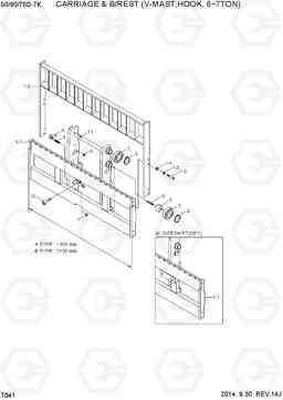 7041 CARRIAGE & B/REST (V, HOOK, 6/7TON) 50/60/70D-7K, Hyundai