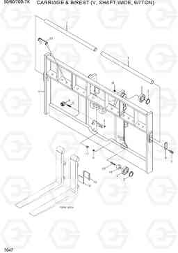 7047 CARR & B/REST (V-MAST,SHAFT, 6/7TON,OPT) 50/60/70D-7K, Hyundai