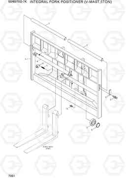 7051 INTEGRAL FORK POSITIONER (V-MAST,5TON) 50/60/70D-7K, Hyundai