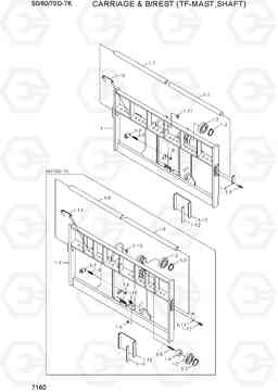 7160 CARRIAGE & B/REST (TF-MAST,SHAFT) 50/60/70D-7K, Hyundai