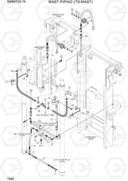 7340 MAST PIPING (TS-MAST) 50/60/70D-7K, Hyundai