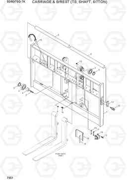 7351 CARRIAGE & B/REST (TS, SHAFT, 6/7TON) 50/60/70D-7K, Hyundai