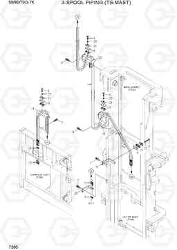 7390 3-SPOOL PIPING (TS-MAST) 50/60/70D-7K, Hyundai