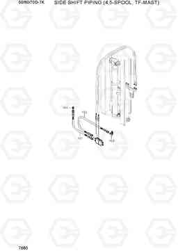 7680 SIDE SHIFT PIPING (4,5-SPOOL,TF-MAST) 50/60/70D-7K, Hyundai
