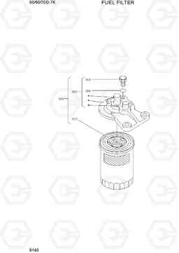 9140 FUEL FILTER 50/60/70D-7K, Hyundai
