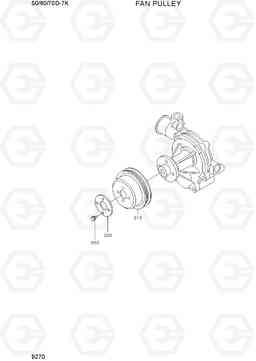 9270 FAN AND PULLEY 50/60/70D-7K, Hyundai