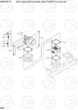9290 AIR CLEANER FLANGE AND THROTTLE VALVE 50/60/70D-7K, Hyundai