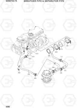 9380 BREATHER PIPE & SEPARATOR PIPE 50/60/70D-7K, Hyundai