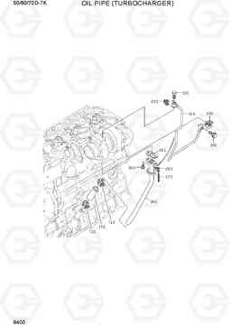 9400 OIL PIPE (TURBOCHARGER) 50/60/70D-7K, Hyundai