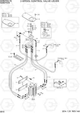 3010 2-SPOOL CONTROL LEVER 50/60/70D-7E, Hyundai